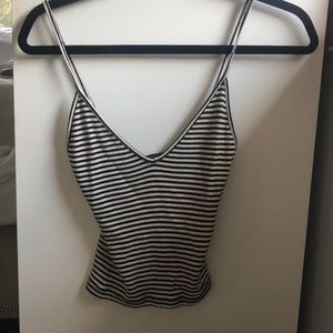 BRANDY MELVILLE black & white stripe crop top
